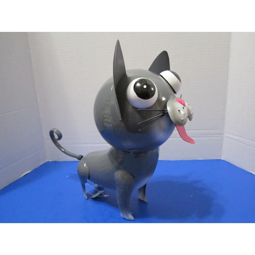 New Metal Funny Cat Kitty Statue Sculpture Modern Style Art Figurine Comical